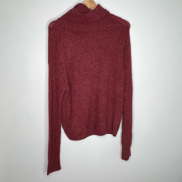 NEW Nordstrom Abound red pomegranate turtleneck knit sweater M - Picture 4 of 4